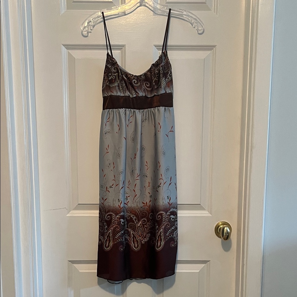 Charlotte Russe Brown and Cream Midi Dress